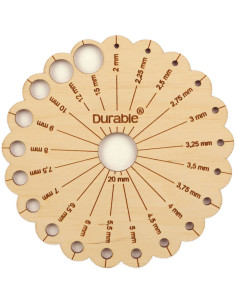 Durable wooden flower-shaped knitting needle gauge