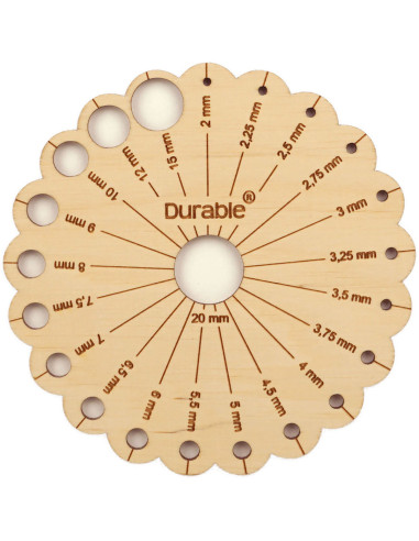 Durable wooden flower-shaped knitting needle gauge