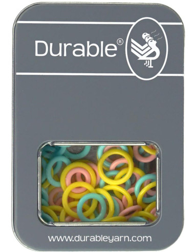 Box of 32 closed stitch marker rings, assorted sizes, durable