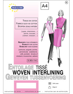 Fusible woven interfacing 0.9 x 1.0 m - Cotton fabrics