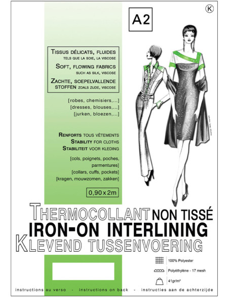 Non-woven fusible interfacing 0.9 x 2.0 m - Delicate & Fluid Fabrics
