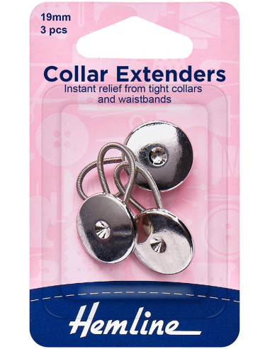 Set of 3 extension buttons 19 mm - Silver