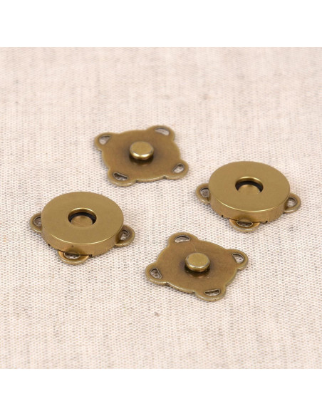 Set of 2 magnetic snap buttons 18 mm to sew - Bronze