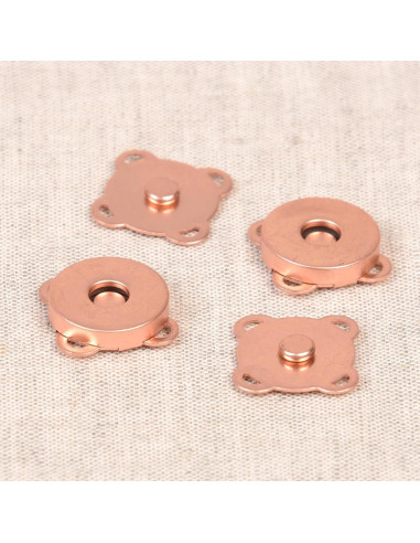 Set of 2 magnetic snap buttons 18 mm to sew - Rose gold