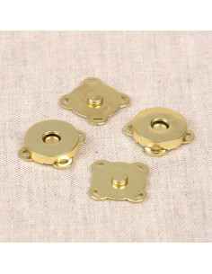 Set of 2 magnetic snap buttons 18 mm to sew - Gold