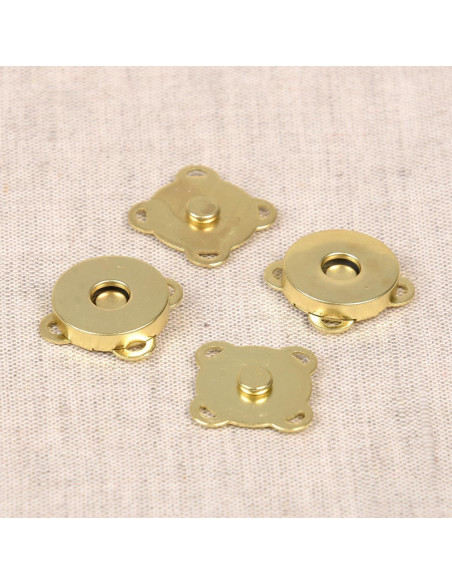 Set of 2 magnetic snap buttons 18 mm to sew - Gold