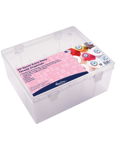Extra deep storage box for thread cones