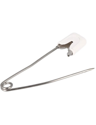 Card of 4 stainless steel baby safety pins with safety Bohin