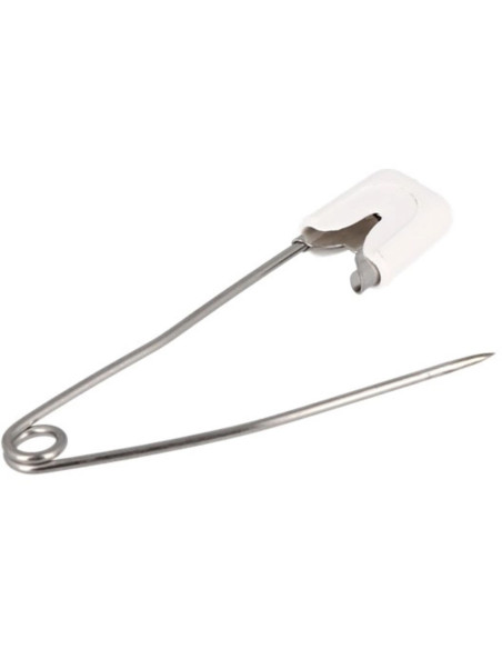 Card of 4 stainless steel baby safety pins with safety Bohin