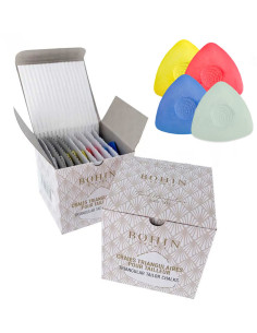 Box of 10 triangular chalks in assorted colors by Bohin