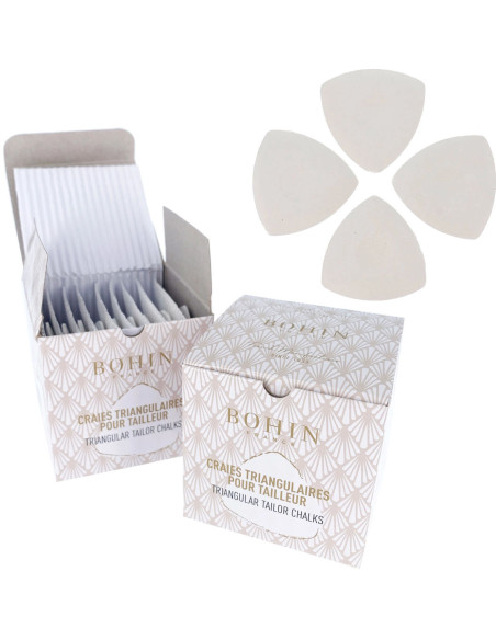 Box of 10 white triangular chalks Bohin