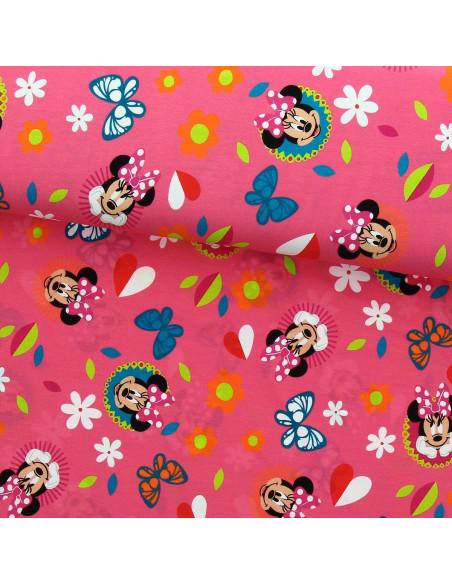 Minnie Jersey Fabric - Butterfly and Heart