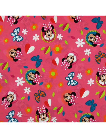 Minnie Jersey Fabric - Butterfly and Heart