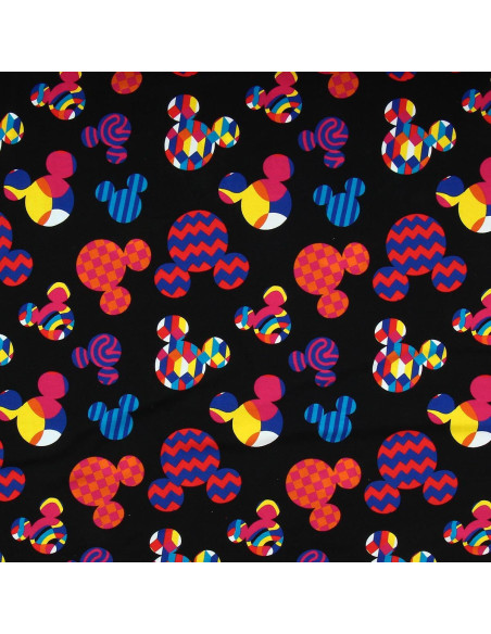 Disney Jersey Fabric - Multicolored Mickey Mouse Head