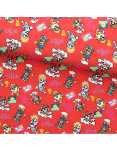 Paw Patrol jersey fabric - Sun on orange background