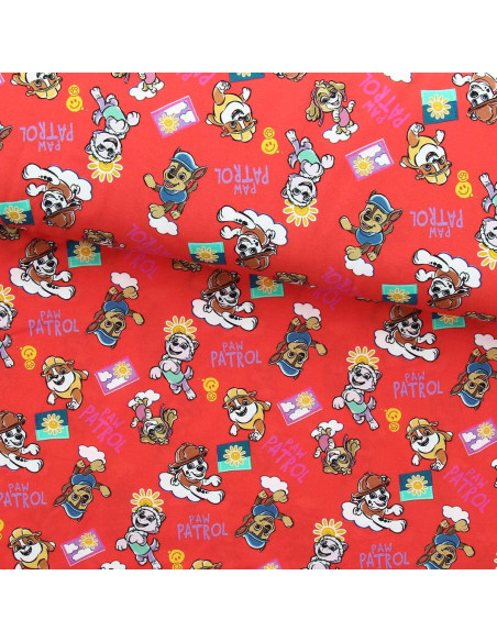 Paw Patrol jersey fabric - Sun on orange background