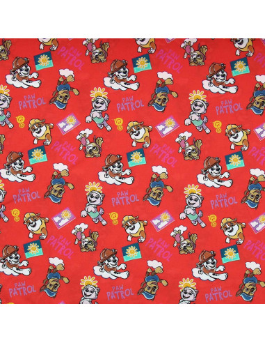 Paw Patrol jersey fabric - Sun on orange background