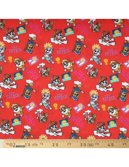 Paw Patrol jersey fabric - Sun on orange background