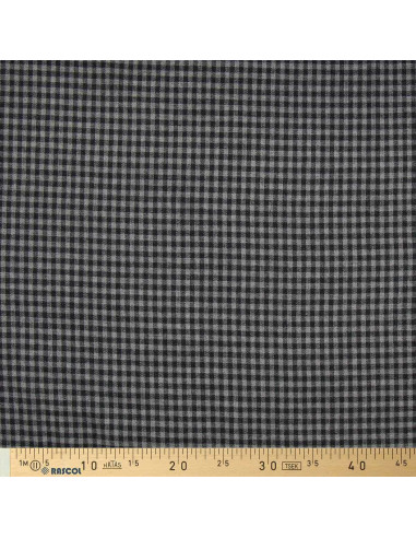 Plaid flannel fabric - Gray