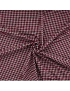Plaid flannel fabric - Bordeaux