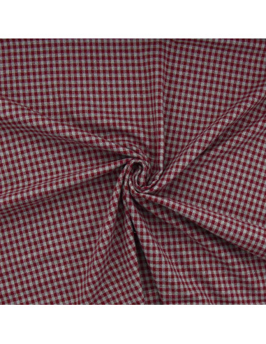 Plaid flannel fabric - Bordeaux