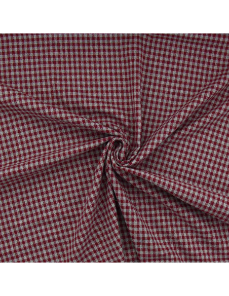 Plaid flannel fabric - Bordeaux