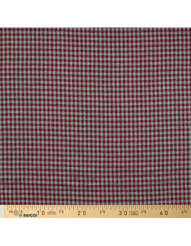 Plaid flannel fabric - Bordeaux