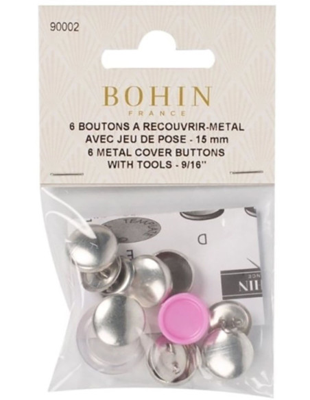 Box of 7 buttons to cover with Bohin installation tool - 12 mm