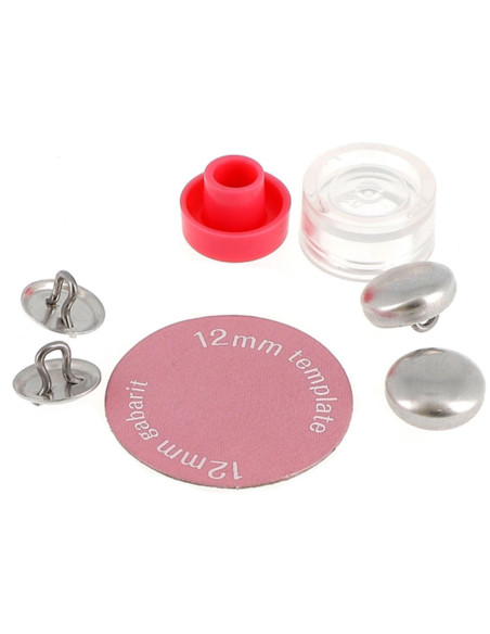 Box of 7 buttons to cover with Bohin installation tool - 12 mm