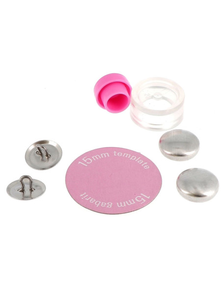 Box of 6 buttons to cover with Bohin installation tool - 15 mm