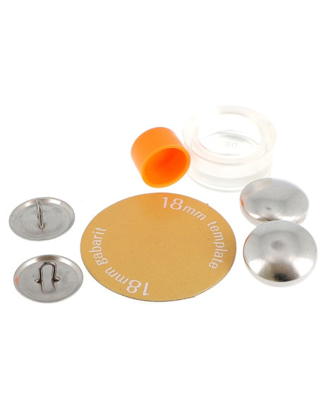 Box of 5 buttons to cover with Bohin installation tool - 18 mm