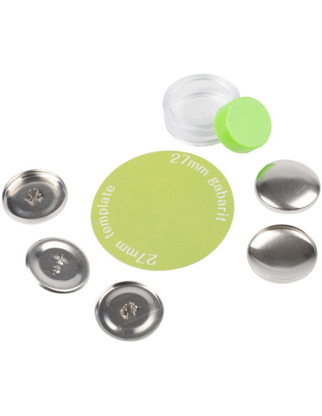 Box of 3 buttons to cover with Bohin installation tool - 27 mm