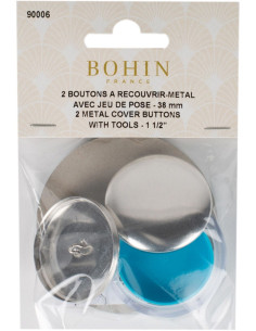 Box of 2 buttons to cover with Bohin installation tool - 38 mm