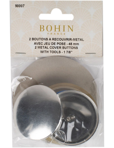 Box of 2 buttons to cover with Bohin installation tool - 48 mm