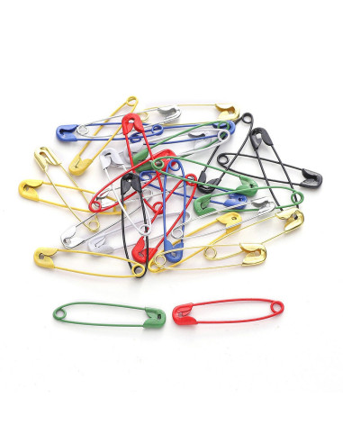 Box of 320 safety pins 32 mm assorted colors