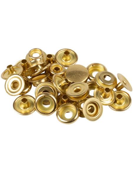 Box of 8 no-sew heavy fabric snaps 14 mm Bohin - Gold
