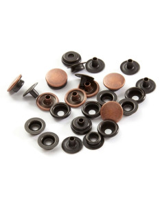 Box of 8 no-sew heavy fabric snaps 14 mm Bohin - Copper 2
