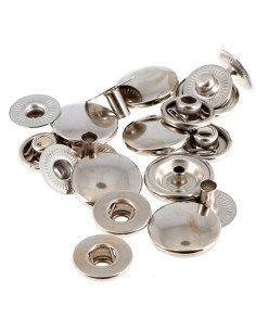 Box of 10 no-sew medium fabric snaps 14 mm Bohin - Silver 2
