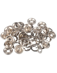 Box of 8 no-sew jersey snaps with 12 mm Bohin cap claws - Silver 2