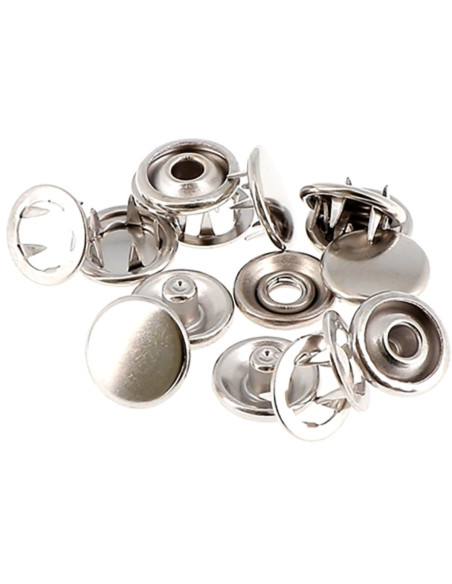 Box of 8 no-sew jersey snaps 10 mm Bohin - Silver