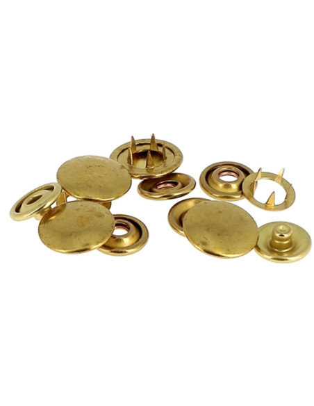 Box of 8 no-sew jersey snaps 12 mm Bohin - Gold