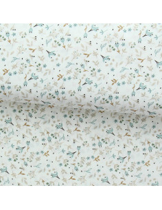 Cotton poplin fabric - Natural Azra and mist