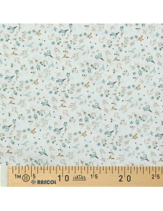 Cotton poplin fabric - Natural Azra and mist 2