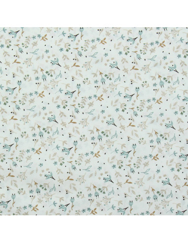 Cotton poplin fabric - Natural Azra and mist