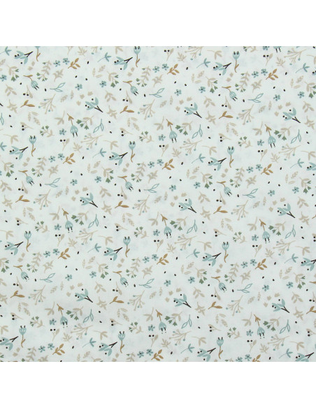 Cotton poplin fabric - Natural Azra and mist