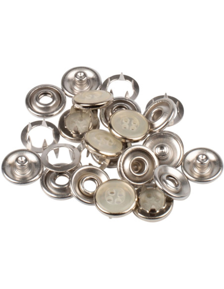 Box of 6 seamless jersey snaps 12 mm Bohin - Pearl