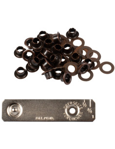 Box of 25 eyelets 4 mm with washers and Bohin setting tool - Bronze 2