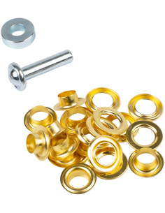 Box of 10 eyelets 11 mm with washers and setting tool Bohin - Gold 2