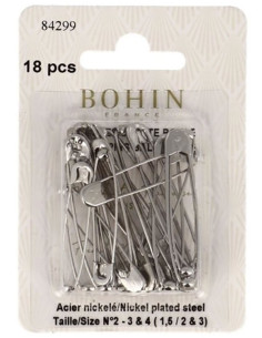 Card of 18 ball-head safety pins assortment Bohin