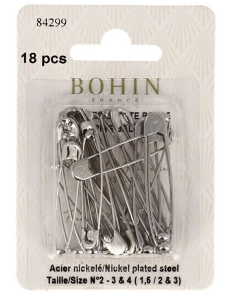 Card of 18 ball-head safety pins assortment Bohin